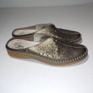 SPRING STEP PARRE BRONZE LEATHER CLOGS SIZE SIZE 40